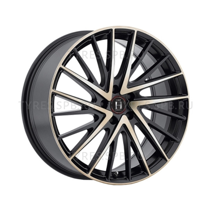 8.5x20 5x112 66.6 ET35 Harp Y-697 Satin Black/Machined with Tint